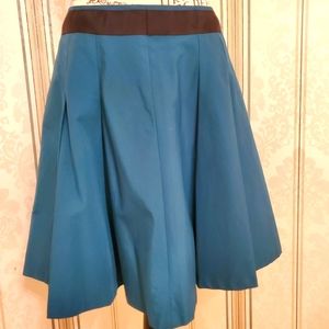 Turquoise A-line midi skirt Small